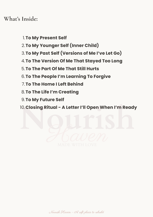 Letters to My Healing Self - A Guided Healing Workbook